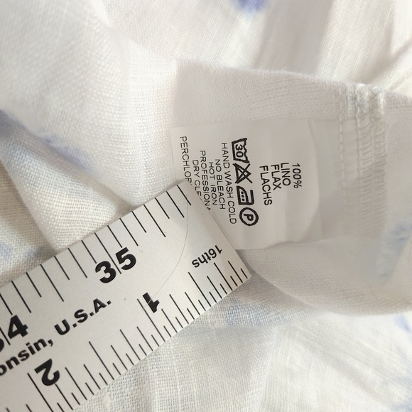 Gran Sasso Mens Linen Button Down Shirt Size 52 NEW White Floral Luxury - Picture 9 of 9